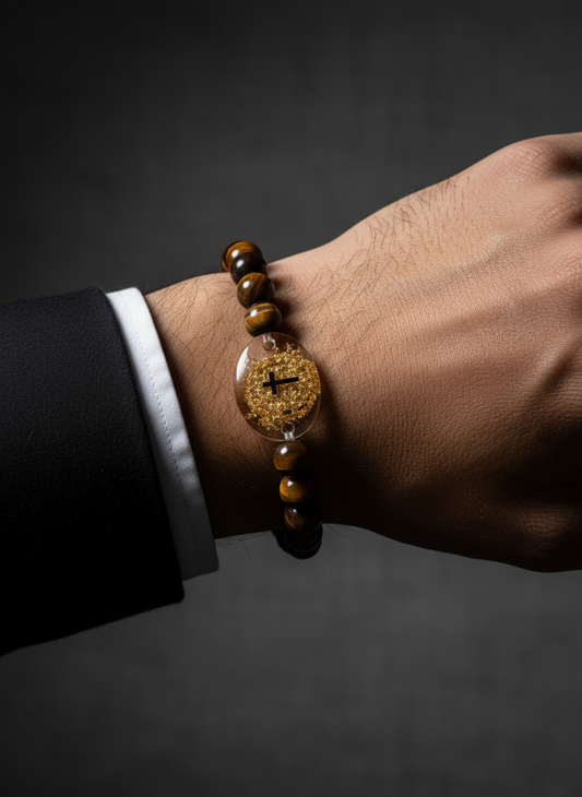 Bible Verse Crystal Bracelet – Tiger’s Eye (Courage & Confidence)