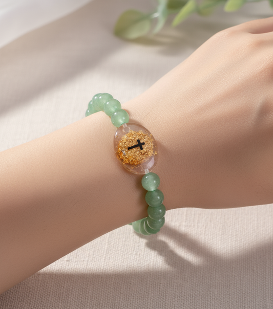 Bible Verse Crystal Bracelet – Green Aventurine (Luck & Prosperity)