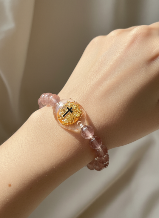 Bible Verse Crystal Bracelet – Strawberry Quartz (Love & Harmony)
