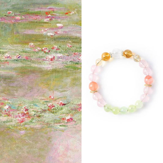 "Water Lilies" Healing Crystal Bracelet – Inspired by Monet